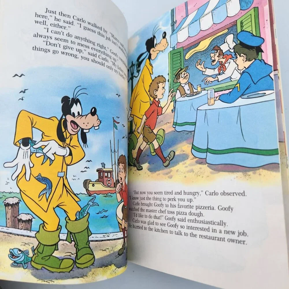 VINTAGE Disney Children's Book Bundle Goofy Small World Library 1980s Books Mick
